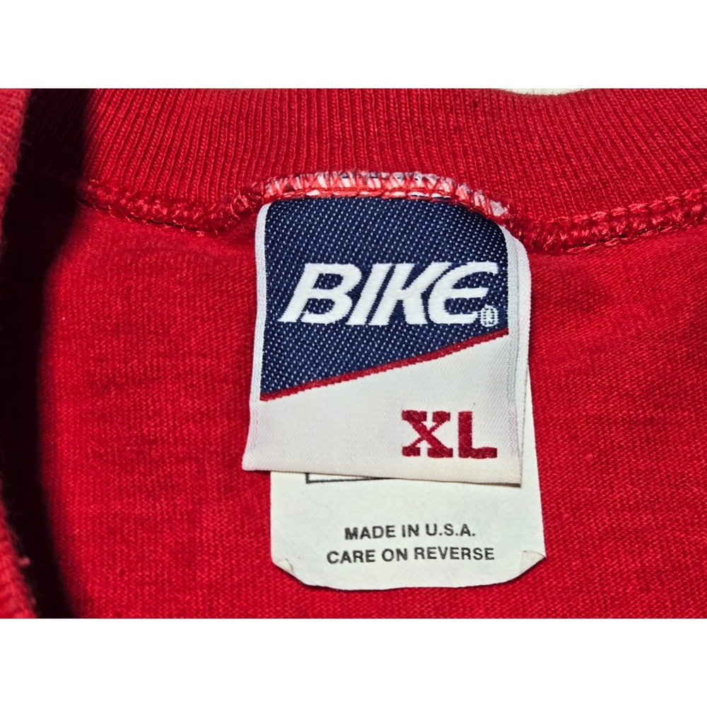 Vintage BIKE Attitude Is Everything Graphic T-Shirt Red XL USA‎ Made 90s Tee - Picture 2 of 7